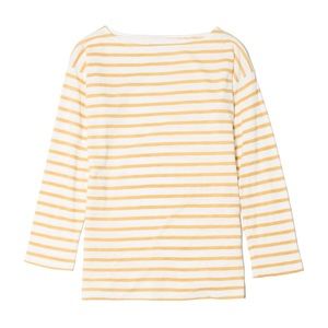Everlane Yellow and White Striped Boatneck